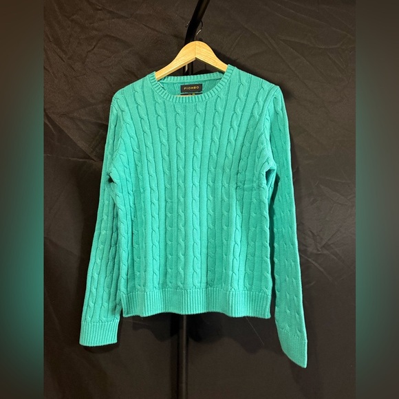 PIOMBO Women’s size XXL green Pure Cotton Cable Knit Sweater - Picture 1 of 3